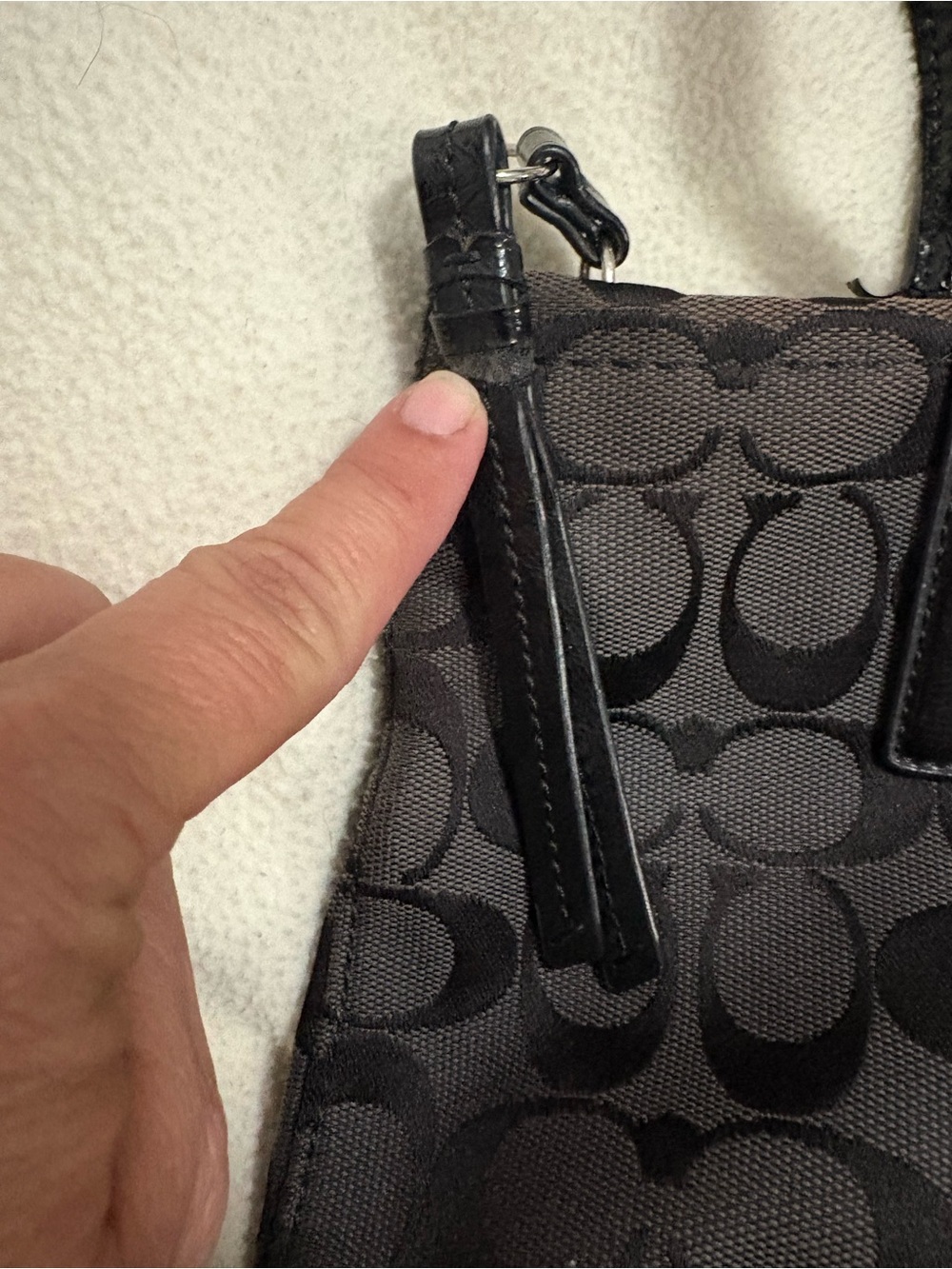 Coach Signature Python Stripe Tote - Picture 6 of 11
